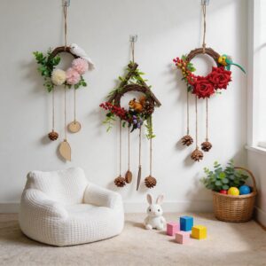 Macrame and Floral Hoop Wall Hangers
