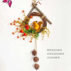 Rustic Woodland Floral Wreath Wall Decor