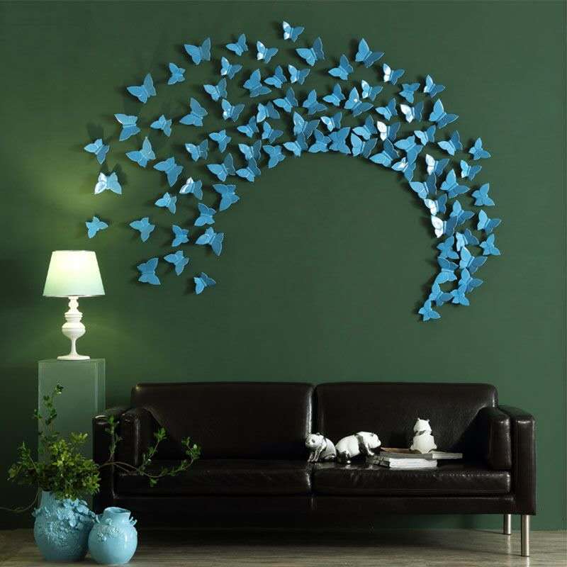 Flock of Blue Butterflies Wall Sculpture