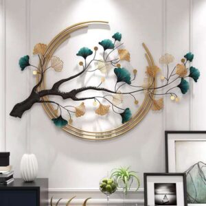 Circular Metal Branch and Leaf Decor