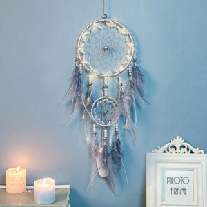 Ethereal Blue Illuminated Dreamcatcher