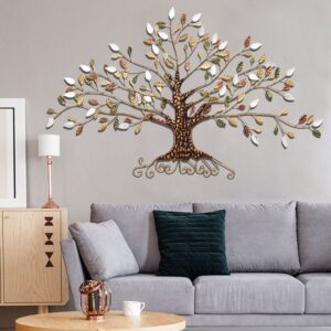 Golden Metal Tree of Life Wall Plaque
