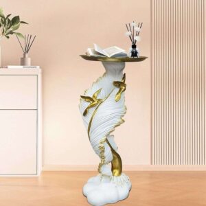 Ethereal White Branch Pedestal Decor