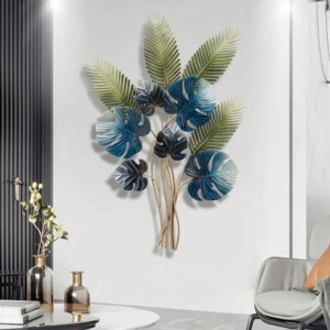 Azure Peacock Feather Wall Medallion