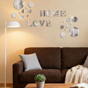 Home Love Reflective Mirror Wall Decals