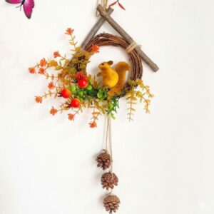 Rustic Woodland Floral Wreath Wall Decor